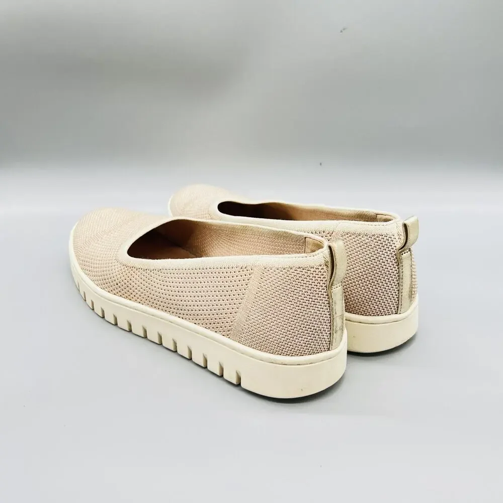 Vionic Shoes Womens 11 Beige Knit Uptown Skimmer Slip On Flats Walking Comfort